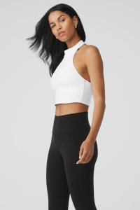 Podkoszulki Alo Yoga Airbrush Millennial Damskie Białe | 61527-LSKO