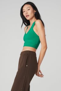 Podkoszulki Alo Yoga Airbrush Real Damskie Zielone Turkusowe | 53608-YRPX