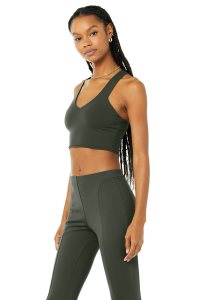 Podkoszulki Alo Yoga Airbrush Real Damskie Ciemny Zielone | 89562-RDJP