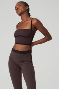 Podkoszulki Alo Yoga Airbrush Streamlined Damskie Czarne | 82957-BWUN