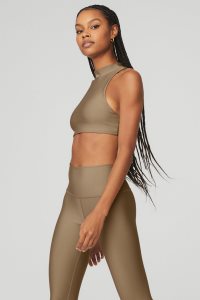 Podkoszulki Alo Yoga Airlift Fuse Damskie Khaki | 89273-OAUX