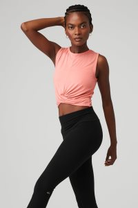 Podkoszulki Alo Yoga Cover Damskie Różowe | 70384-GKFP