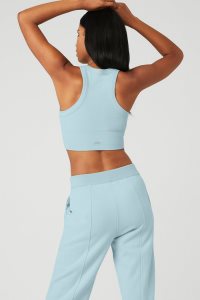 Podkoszulki Alo Yoga Seamless Delight High Neck Damskie Niebieskie | 14735-APEK