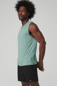Podkoszulki Alo Yoga The Triumph Muscle Męskie Niebieskie | 65297-CXOJ