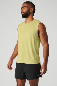 Podkoszulki Alo Yoga The Triumph Muscle Męskie Żółte | 87321-NRYP