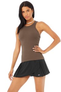 Podkoszulki Alo Yoga Żebrowany Aspire Full Length Damskie Kawa | 83290-ALYX
