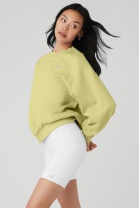 Pulowery Alo Yoga Accolade Crew Neck Damskie Żółte | 97514-KSDC