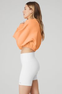 Pulowery Alo Yoga Devotion Crew Neck Damskie Pomarańczowe | 05964-CKVF