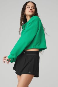 Pulowery Alo Yoga Polo Henley Damskie Zielone Turkusowe | 84632-VKGC