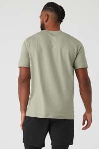 Short Sleeve Alo Yoga Conquer Reform Crewneck Męskie Cytrynowy Zielone | 84901-RNGD