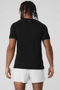 Short Sleeve Alo Yoga The Triumph Crew Neck Tee Męskie Czarne | 25486-VJKY