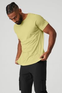 Short Sleeve Alo Yoga The Triumph Crew Neck Tee Męskie Żółte | 74091-YMQC