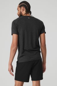 Short Sleeve Alo Yoga The Triumph Crew Neck Tee Męskie Czarne | 87350-THWD