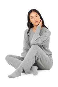 Skarpety Alo Yoga Cashmere Jet Set Damskie Szare | 08937-HTNG
