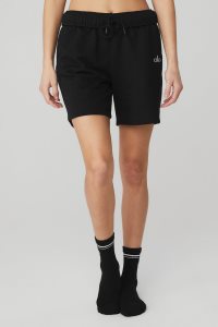 Skarpety Alo Yoga Half-Crew Throwback Damskie Czarne Białe | 58103-RMQX