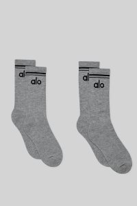 Skarpety Alo Yoga Throwback (2 Pack) Damskie Szare | 79015-KUDS