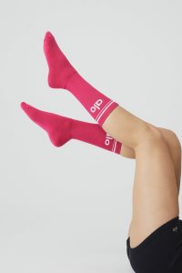 Skarpety Alo Yoga Throwback Damskie Białe | 32908-BHLK