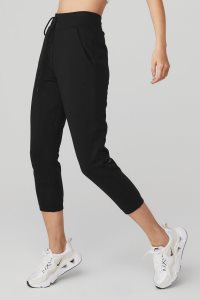 Spodnie Sportowe Alo Yoga 7/8 Easy Sweatpant Damskie Czarne | 58294-OXBI