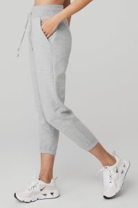 Spodnie Sportowe Alo Yoga 7/8 Easy Sweatpant Damskie Szare | 59047-ZWQT