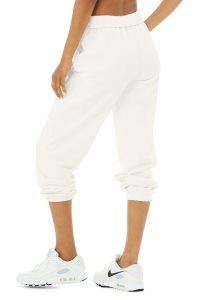 Spodnie Sportowe Alo Yoga Accolade Sweatpant Damskie Białe | 89253-QYHD