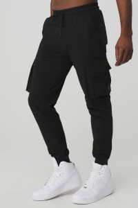 Spodnie Sportowe Alo Yoga Cargo Division Field Pant Męskie Czarne | 37085-UEWQ