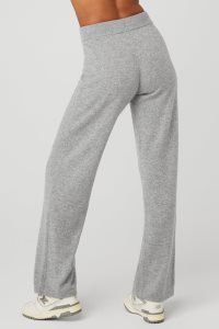 Spodnie Sportowe Alo Yoga Cashmere High-Stanem Jet Set Szerokie Leg Pant Damskie Szare | 49752-FBHE
