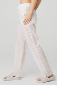 Spodnie Sportowe Alo Yoga Cloud Nine Pant Damskie Białe | 70162-FVLQ