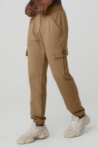 Spodnie Sportowe Alo Yoga Highline Cargo Sweatpant Męskie Khaki | 10974-GJQB