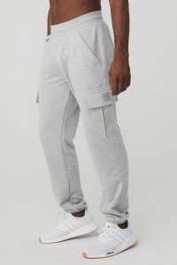 Spodnie Sportowe Alo Yoga Highline Cargo Sweatpant Męskie Szare | 98761-GIHP