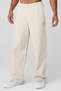 Spodnie Sportowe Alo Yoga Renown Heavy Weight Sweatpant Męskie Beżowe | 08591-SGIQ