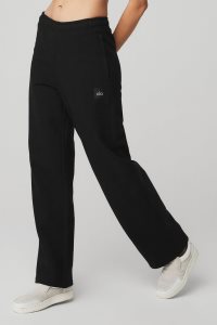 Spodnie Sportowe Alo Yoga Renown Heavy Weight Sweatpant Damskie Czarne | 76540-OBZX