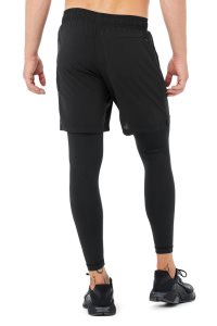 Spodnie Sportowe Alo Yoga Stabilne 2-In-1 Pant Męskie Czarne Czarne | 86125-WIVY