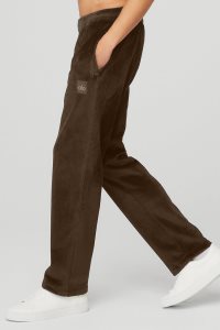 Spodnie Sportowe Alo Yoga Velour Baller Pant Męskie Kawa | 12367-ZEJL