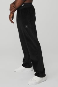 Spodnie Sportowe Alo Yoga Velour Baller Pant Męskie Czarne | 13795-CMFN