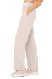 Spodnie Sportowe Alo Yoga Velour High-Stanem Glimmer Szerokie Leg Pant Damskie Różowe | 97518-TBPG