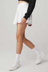 Spódnice Alo Yoga Aces Tenisa Skirt Damskie Białe | 98403-MFAE