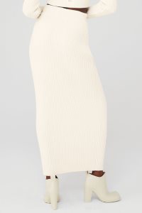 Spódnice Alo Yoga Cashmere Żebrowany High-Stanem Zimowe Dream Skirt Damskie Białe | 68791-CFOE