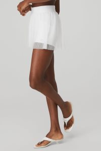 Spódnice Alo Yoga Mesh Flirty Tenisa Skirt Damskie Białe | 54078-NJYL