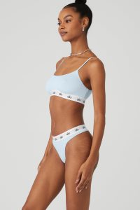 Stanik do Biegania Alo Yoga Icon Cami Damskie Niebieskie | 21935-PWLI