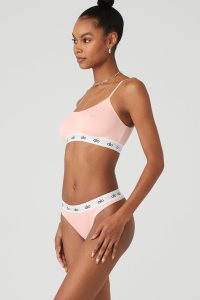 Stanik do Biegania Alo Yoga Icon Cami Damskie Różowe | 40567-PCGE
