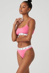 Stanik do Biegania Alo Yoga Icon Cami Damskie Różowe | 73465-PMNZ