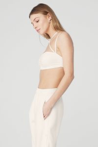 Staniki Alo Yoga Airbrush Electric Off The Shoulder Damskie Białe | 74165-UMFG