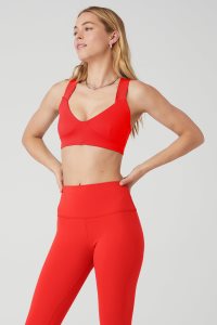 Staniki Alo Yoga Airbrush Rev It Up Damskie Czerwone | 18057-PNRC