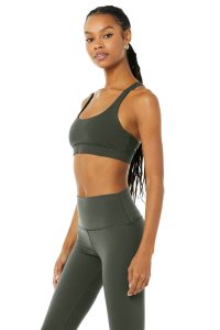 Staniki Alo Yoga Airbrush Suspension Damskie Ciemny Zielone | 69570-OLUT