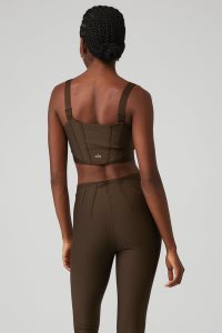 Staniki Alo Yoga Airlift Corset Damskie Kawa | 61942-BWIA