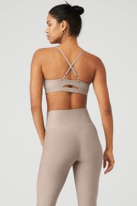 Staniki Alo Yoga Airlift Intrigue Damskie Szare Brązowe | 07628-DROG
