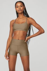 Staniki Alo Yoga Airlift Intrigue Damskie Khaki | 28604-VAOZ
