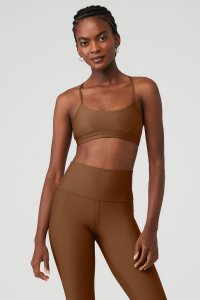 Staniki Alo Yoga Airlift Intrigue Damskie Brązowe | 87590-TFAN