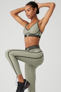 Staniki Alo Yoga Airlift Line Up Damskie Cytrynowy Zielone | 73640-APWH