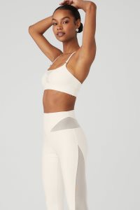 Staniki Alo Yoga Airlift Mesh Allure Damskie Białe | 34162-RKIC